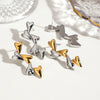Wholesale Stainless Steel Geometric Love Scattered Earrings With Electroplating Sweet Cool Style Gold And Silver Color Matching For Women