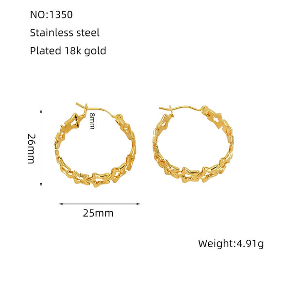 Wholesale Stainless Steel Geometric Love Star Hollow Hoop Earrings For Women With Electroplating Treatment
