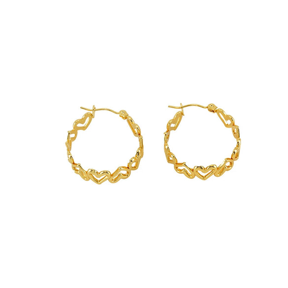 Wholesale Stainless Steel Geometric Love Star Hollow Hoop Earrings For Women With Electroplating Treatment