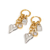 Wholesale Stainless Steel Geometric Love Zircon Pendant Earrings With 18K Gold Electroplating Quiet Design Sense For Women