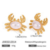 Wholesale Stainless Steel Geometric Marine Holiday Style Earrings With Electroplating