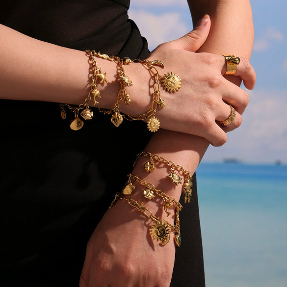 Wholesale Stainless Steel Geometric Marine Style Diy Accessories Bracelet And Anklet For Women With Electroplating