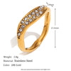 Wholesale Stainless Steel Geometric Micro Inlaid White Diamond Electroplated 18K Gold Bracelet And Irregular Ring For Women