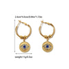 Wholesale Stainless Steel Geometric Microinlaid Electroplated Women's Retro Earrings