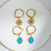 Wholesale Stainless Steel Geometric Microinlaid Electroplated Women's Retro Earrings