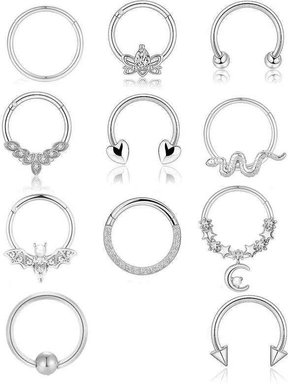 Wholesale Stainless Steel Geometric Minimalist Electroplated Cring Puncture Nasal Ring And Ear Bone Nail