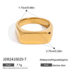 Wholesale Stainless Steel Geometric Minimalist Ring With 18K Gold Electroplating