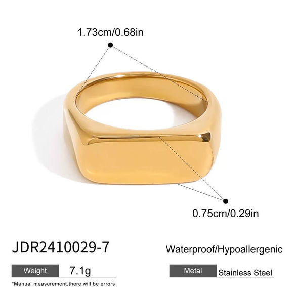 Wholesale Stainless Steel Geometric Minimalist Ring With 18K Gold Electroplating