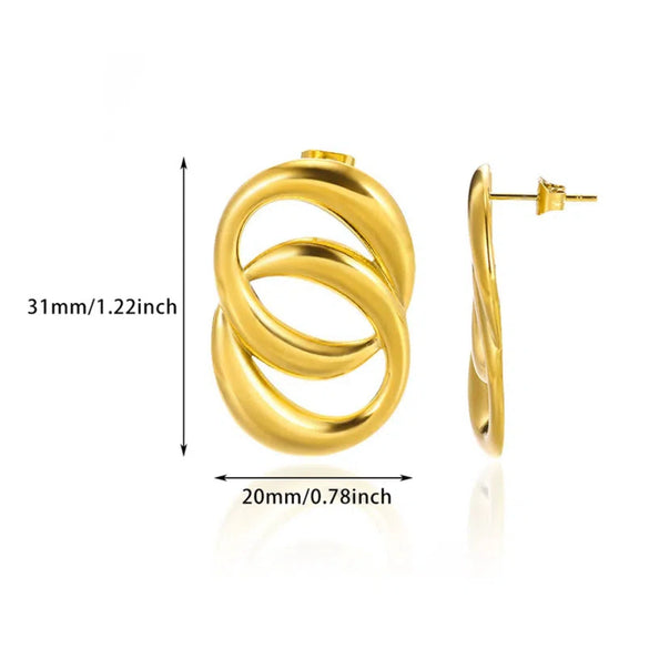 Wholesale Stainless Steel Geometric Minimalist Women's Earrings With Electroplating