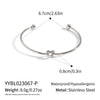 Wholesale Stainless Steel Geometric Modern Minimalist Vacuumplated 18K Gold Knotted Open Bracelet Jewelry Accessories
