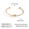 Wholesale Stainless Steel Geometric Modern Minimalist Vacuumplated 18K Gold Knotted Open Bracelet Jewelry Accessories