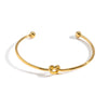 Wholesale Stainless Steel Geometric Modern Minimalist Vacuumplated 18K Gold Knotted Open Bracelet Jewelry Accessories