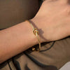 Wholesale Stainless Steel Geometric Modern Minimalist Vacuumplated 18K Gold Knotted Open Bracelet Jewelry Accessories