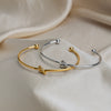 Wholesale Stainless Steel Geometric Modern Minimalist Vacuumplated 18K Gold Knotted Open Bracelet Jewelry Accessories