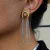 Wholesale Stainless Steel Geometric Moon Tassel Earrings With Electroplating For Women Light Luxury Old Money Style