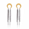 Wholesale Stainless Steel Geometric Moon Tassel Earrings With Electroplating For Women Light Luxury Old Money Style
