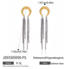Wholesale Stainless Steel Geometric Moon Tassel Earrings With Electroplating For Women Light Luxury Old Money Style