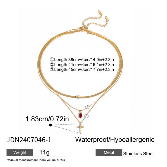 Wholesale Stainless Steel Geometric Multi Layer Clavicle Necklace With Electroplating Titanium Steel Jewelry For Women