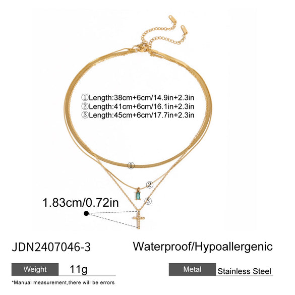 Wholesale Stainless Steel Geometric Multi Layer Clavicle Necklace With Electroplating Titanium Steel Jewelry For Women