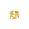 Wholesale Stainless Steel Geometric Multi Layer Irregular Plated Ring For Women