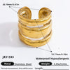 Wholesale Stainless Steel Geometric Multi Layer Irregular Plated Ring For Women