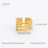 Wholesale Stainless Steel Geometric Multi Layer Irregular Plated Ring For Women