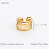 Wholesale Stainless Steel Geometric Multi Layer Irregular Plated Ring For Women
