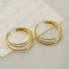 Wholesale Stainless Steel Geometric Multilayer Color Matching Electroplated Earrings And Ring For Women