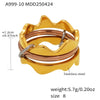 Wholesale Stainless Steel Geometric Multilayer Layered Ring With Electroplating For Women