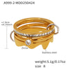 Wholesale Stainless Steel Geometric Multilayer Layered Ring With Electroplating For Women