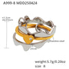 Wholesale Stainless Steel Geometric Multilayer Layered Ring With Electroplating For Women
