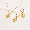 Wholesale Stainless Steel Geometric Mushroom Women's Earrings And Necklace With Electroplating