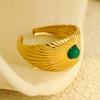 Wholesale Stainless Steel Geometric Natural Stone Ring With Electroplating For Women