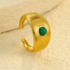 Wholesale Stainless Steel Geometric Natural Stone Ring With Electroplating For Women