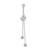 Wholesale Stainless Steel Geometric Navel Ring With Butterfly Zircon And Electroplating Treatment