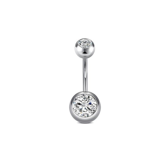 Wholesale Stainless Steel Geometric Navel Ring With Butterfly Zircon And Electroplating Treatment