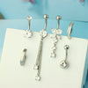 Wholesale Stainless Steel Geometric Navel Ring With Butterfly Zircon And Electroplating Treatment