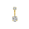 Wholesale Stainless Steel Geometric Navel Ring With Butterfly Zircon And Electroplating Treatment