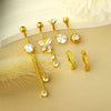 Wholesale Stainless Steel Geometric Navel Ring With Butterfly Zircon And Electroplating Treatment