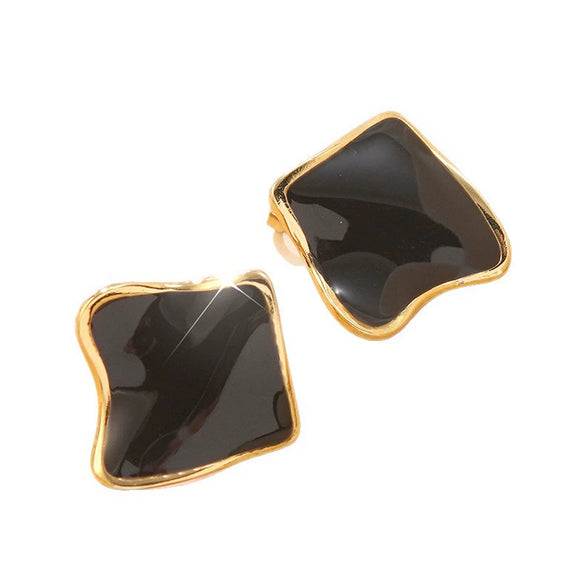 Wholesale Stainless Steel Geometric Oil Dripping Earrings For Women Sweet And Cool Style