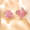 Wholesale Stainless Steel Geometric Oil Dripping Earrings For Women Sweet And Cool Style
