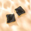 Wholesale Stainless Steel Geometric Oil Dripping Earrings For Women Sweet And Cool Style