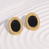 Wholesale Stainless Steel Geometric Oil Drop Electroplated 18K Gold Nonfading Earrings For Women In Classic Retro Minimalist Style