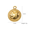 Wholesale Stainless Steel Geometric Oildrip Diamondstudded Natural Stone Pendant Necklace With Furnace Vacuum Electroplated 18K Gold Accessories