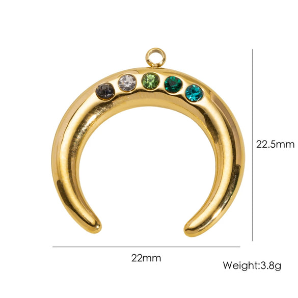 Wholesale Stainless Steel Geometric Oildrip Diamondstudded Natural Stone Pendant Necklace With Furnace Vacuum Electroplated 18K Gold Accessories