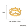 Wholesale Stainless Steel Geometric Open Adjustable Ring And Bracelet For Women With 18K Gold Electroplating