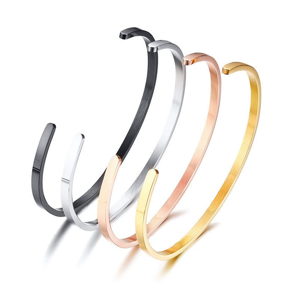 Wholesale Stainless Steel Geometric Open Bangle Jewelry For Men And Women