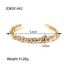 Wholesale Stainless Steel Geometric Open Bracelet With Electroplating