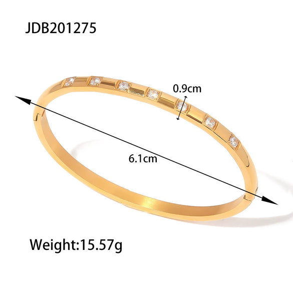 Wholesale Stainless Steel Geometric Open Bracelet With Electroplating