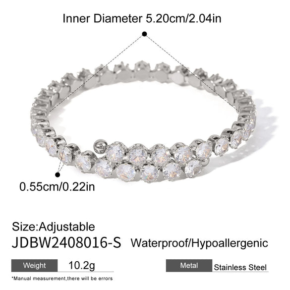 Wholesale Stainless Steel Geometric Open Bracelet With Electroplating